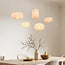 Canvas 5-light pendant light - beige fabric