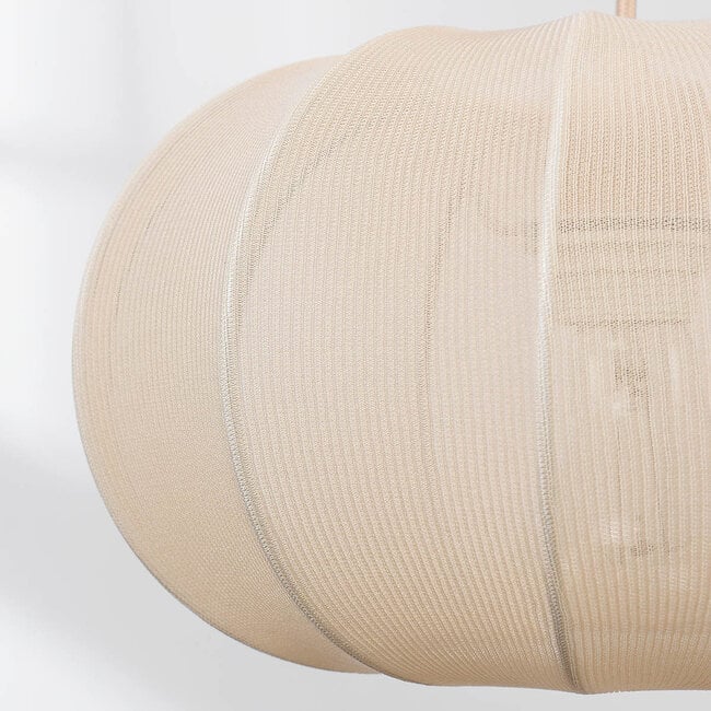 Canvas 5-light pendant light - beige fabric