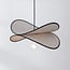 pendant light Sapca - beige linen with black accents