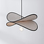 Sapca pendant lamp designer lighting, beige linen with black accents