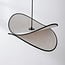 pendant light Sapca - beige linen with black accents