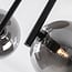 Elora 3-light ceiling light - black with smoked glass