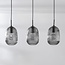Melora 3-light pendant light - ribbed smoked glass