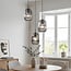 Isara 3-light pendant light - ribbed smoked glass