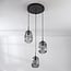 Isara 3-light pendant light - ribbed smoked glass
