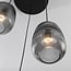 Design pendant light Isara with ribbed smoked glass, 3-light