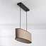 Esmora 2-light pendant light - black with oval fabric shade