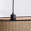 Esmora 2-light pendant light - black with oval fabric shade