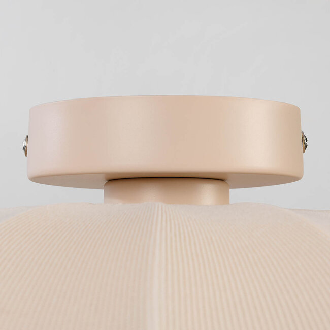 Linen 1-light ceiling light - beige fabric