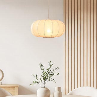 Cima 1-light pendant light - beige fabric