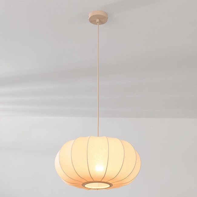 Cima 1-light pendant light - beige fabric