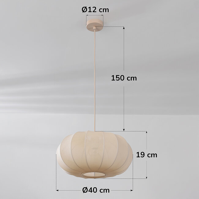 Fabric pendant light Cima - beige