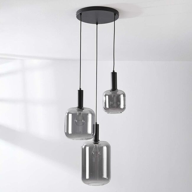 Rustique 3-light pendant light - smoked glass