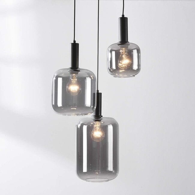 Rustique 3-light pendant light - smoked glass