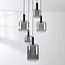 Rustique 5-light pendant light - black with smoked glass