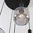 Rustique 5-light pendant light - black with smoked glass