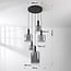 Rustique 5-light pendant light - black with smoked glass