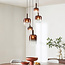 Rustique 5-light pendant lamp with light brown glass - bronze