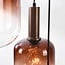Rustique 5-light pendant light - bronze with light brown glass