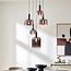Rustique 5-light pendant lamp with dark brown glass