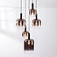 Rustique 5-light pendant light - black with dark brown glass