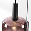 Pendant light Rustique 5-light with dark brown glass