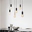 Caverna 6-light cord pendant - black with marble details