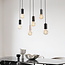 Industrial cord pendant Caverna 6-light with marble details (excluding E27 bulbs)