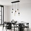 Caverna 6-light cord pendant - black with marble details