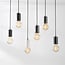 Caverna 6-light cord pendant - black with marble details