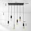 Industrial cord pendant Caverna 6-light with marble details (excluding E27 bulbs)