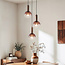 Dijon pendant lamp in brown with three glass spheres with ombre effect