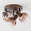 Terra 3-light ceiling light - brown ombre glass
