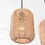 Terre 3-light pendant light - black metal and natural shades