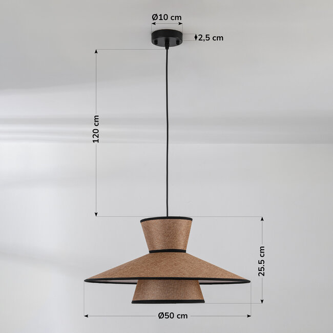 Zenith pendant lamp in Japandi style with natural shade