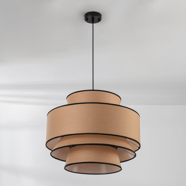 Pendant light Zohra in Japandi style with natural shade