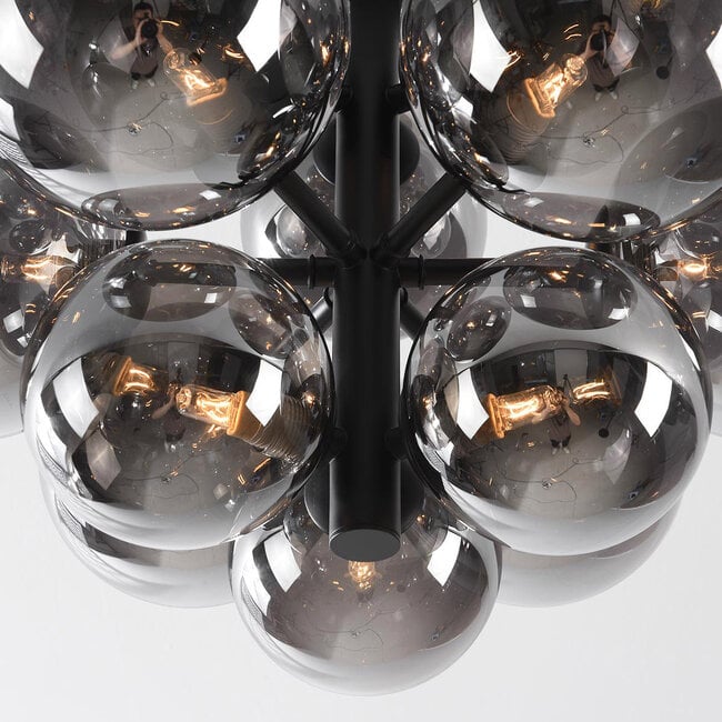 Decora 12-light ceiling light - smoked glass