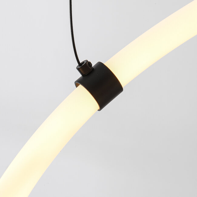 Designer pendant light Lunara with integrated 3-step dimmable LEDs - black