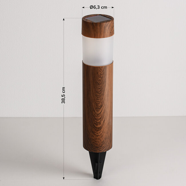 Solar garden spotlight Solora - wood effect
