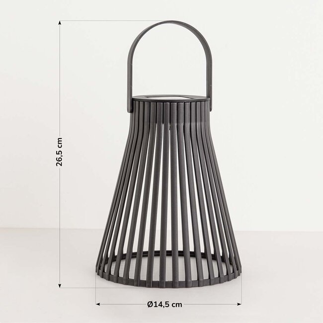 Solar table lamp Rayor - grey brown with integrated LED
