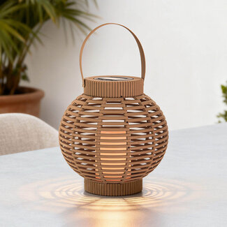 Solar lantern Zolux in rattan look - with integrated LED