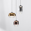3-light Kafei pendant lamp with LED, 3-step dimmable and glass shades in gold, smoke and copper