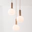 3-light beige pendant light Imme with opal white glass globes