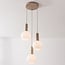 3-light beige pendant light Imme with opal white glass globes