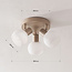 3-light swivel ceiling lamp Peri with opal white glass - beige