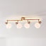 Modern ceiling light Pela in opal white glass with four adjustable spotlights - beige