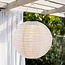 Solar lantern Kalor – solar pendant light made of white nylon Ø30 cm