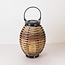 Solar lantern Photis – wireless outdoor lamp with warm wood colour