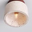 ceiling light Khada in travertine (natural stone) and wood