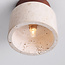 Khada travertine (natural stone) and wood ceiling light